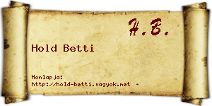 Hold Betti névjegykártya